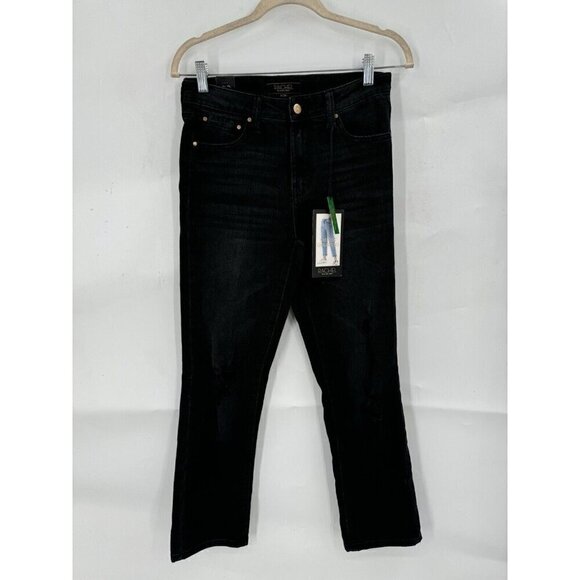 Rachel Roy Jeans Women 6/28 Kindness Mid Rise Girlfriend Black Denim NEW Preppy - Picture 1 of 10